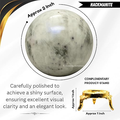 Vista 487 de Amazing Gemstone Black Tourmaline Crystal Ball with Stand - 2" Inches Crystal Sphere Meditation Balls for Witchcraft and Decorative Balls