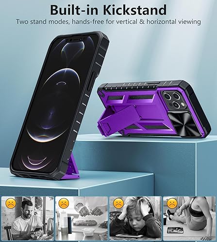 Miniatura 4 de FNTCASE Funda para iPhone 12 Pro-Max resistente protección de grado militar a prueba de caídas con soporte TPU resistente a prueba de golpes