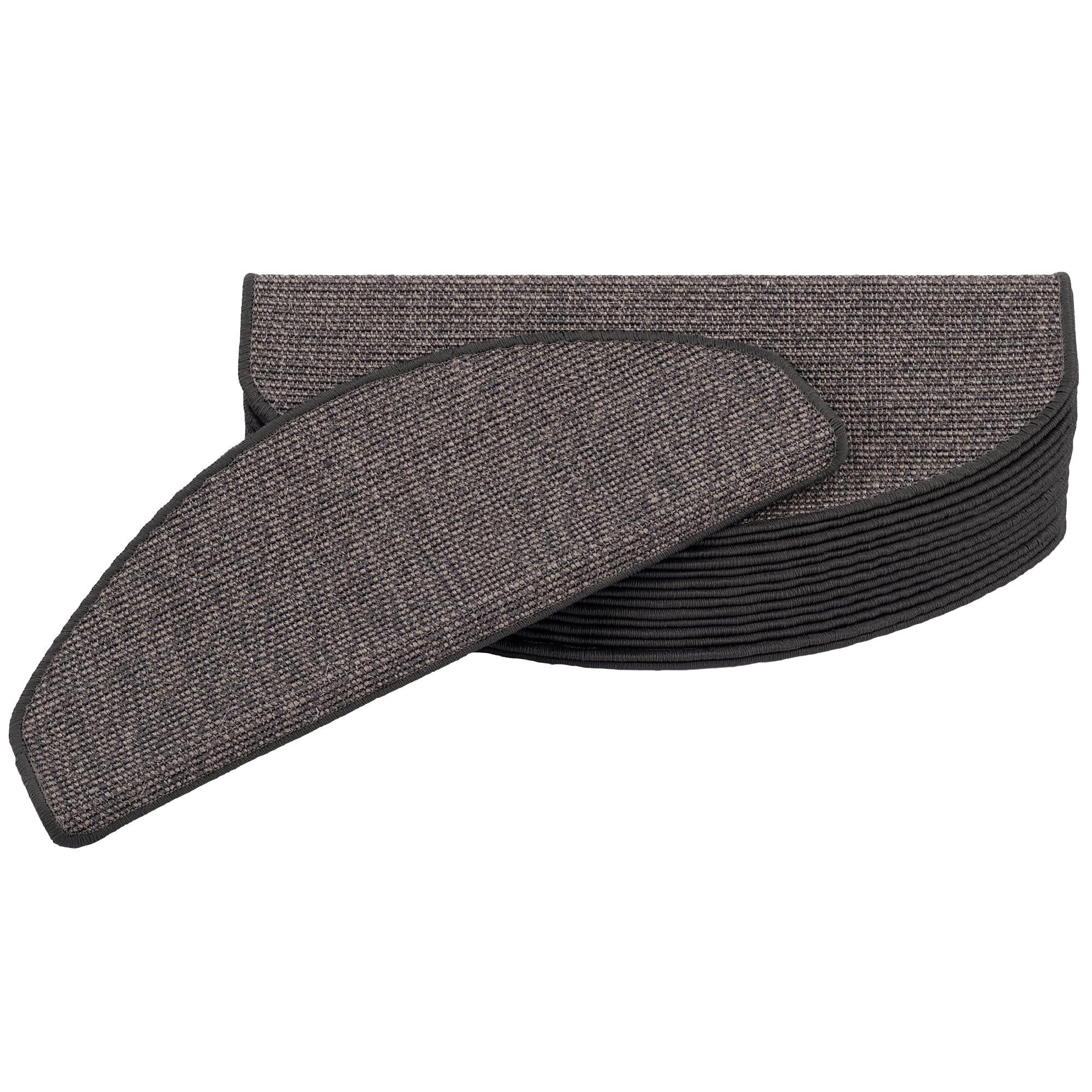 Snapstyle Natur Sisal Stufenmatte Halbrund Einfarbig, Größe/Ausführung/Menge:18x56 cm (halbrund) 15 Stck., Farbe:Stone Mix