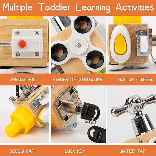 Miniatura 2 de lonfypeng Busy Cube para niños, juguete sensorial de viaje para niños pequeños, juguetes educativos de aprendizaje, juguetes Montessori 7 en 1 para