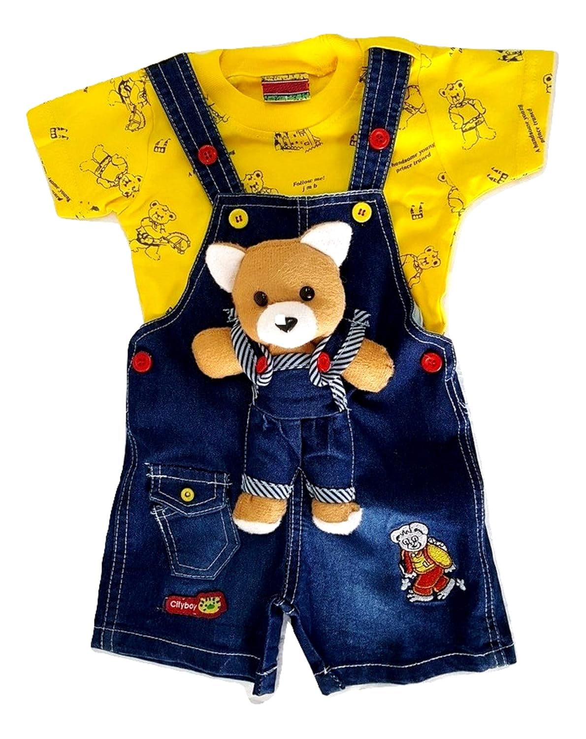 Lollipop Baby Boys Girls Dress Cotton Dungaree with TShirt Clothing