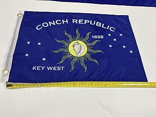 Combo Package of 3x Conch Republic of Key West 100% Polyester 100D Weight Silk Screen Printed Single-Sided 12"x18" Boat/Yacht/Bike/RV/Golf Cart Flags