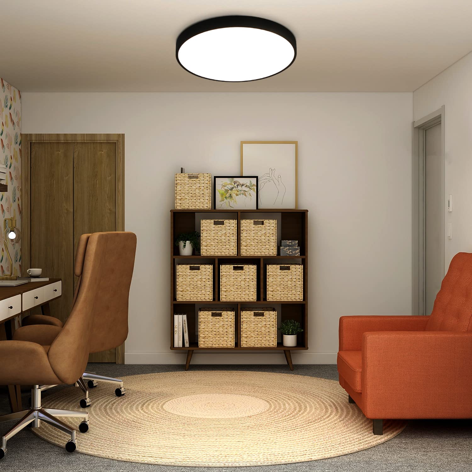 CBJKTX 4ER LED Deckenleuchte Schwarz Deckenlampe - 17W Badezimmerlampe | Flach IP44 Wasserdicht Rund Modern Flurlampe für Küche Wohnzimmer Bad Schlafzimmer Flur Balkon Büro Eingang Keller