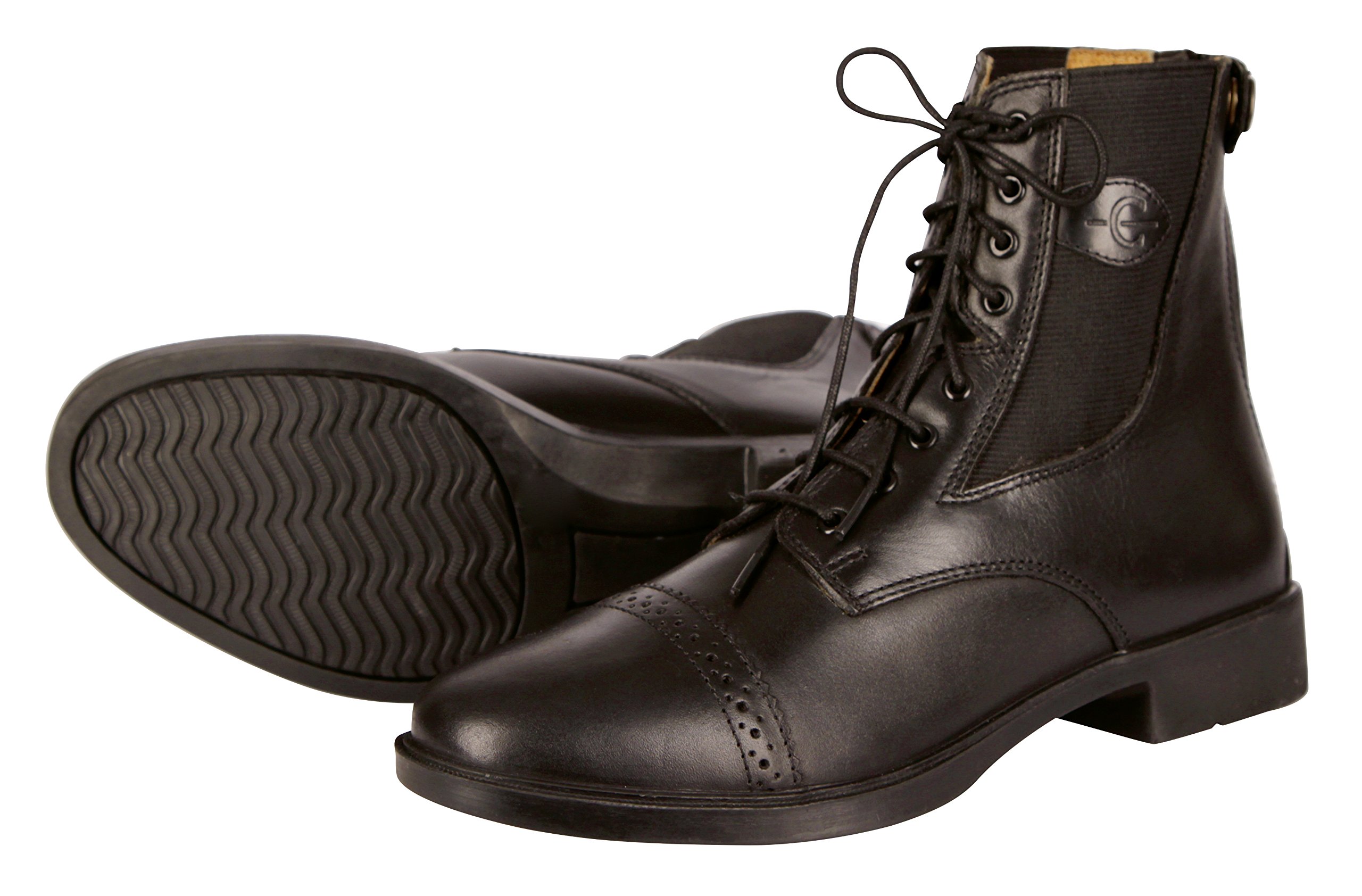Kerbl Stivaletti stringati Monaco, Stivaletti in pelle per equitazione - Unisex adulti, Black, 45 EU