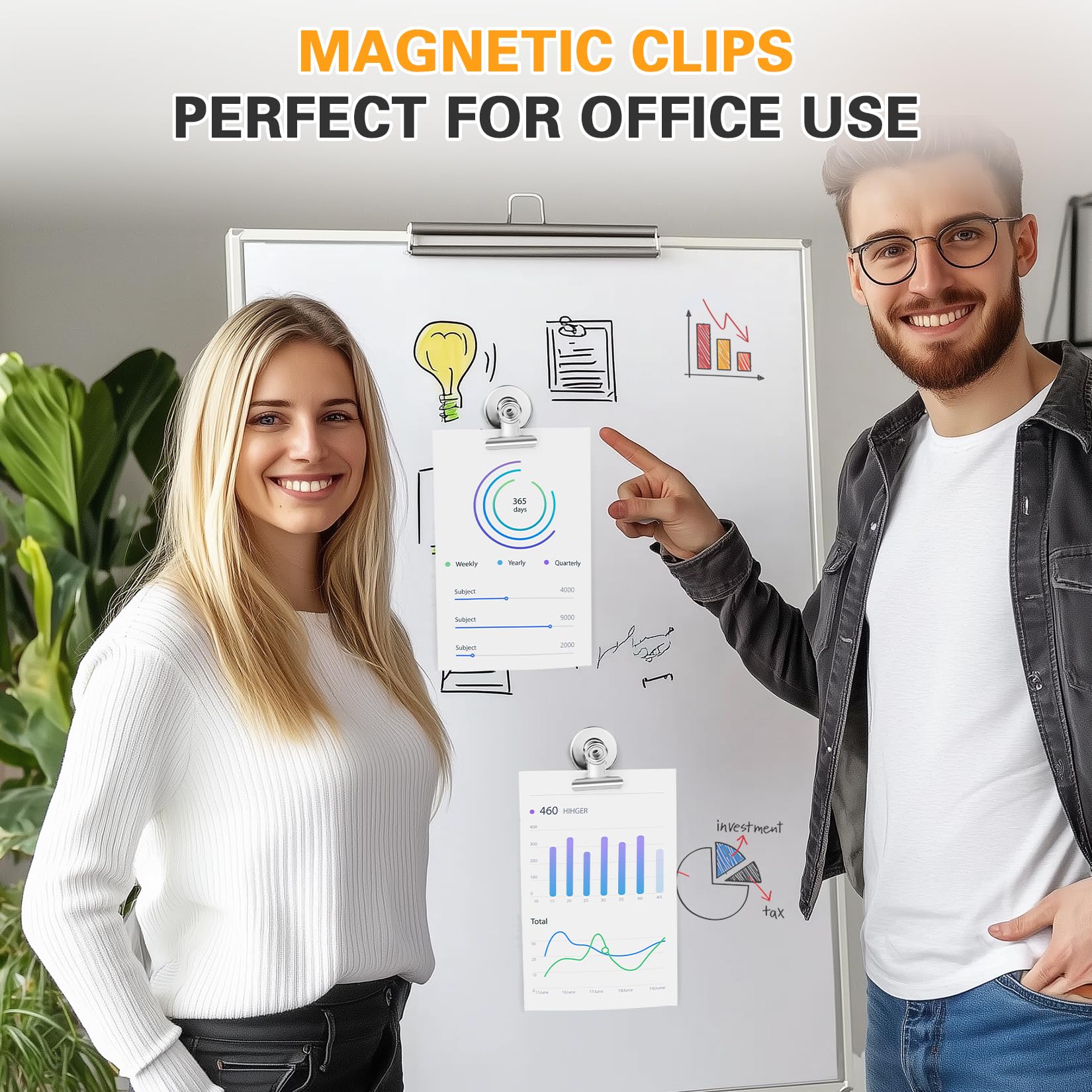 Grtard 100 Stück magnetische Clips, robust, Magnet-Clips für Kühlschrank | Kühlschrankmagnete mit Clip, kratzfest, starker Magnetclip für Kühlschrank, Whiteboard, Kreuzfahrtkabinen, Schließfach