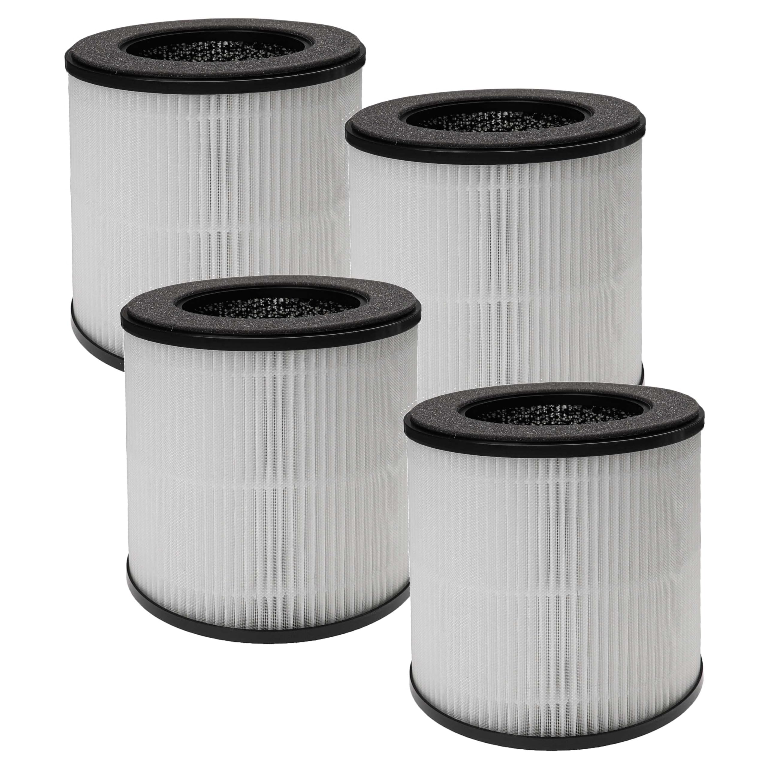 vhbw 4x Air Filter compatible with DIKI B-D02H Air Purifier - Combi Filter Pre Filter + HEPA + Activated Carbon