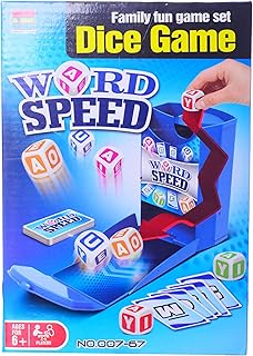 Word Speed 2-4 Players Dice Game Family Fun Game Set For 6 Years And Above, 59 Pieces - Multicolor