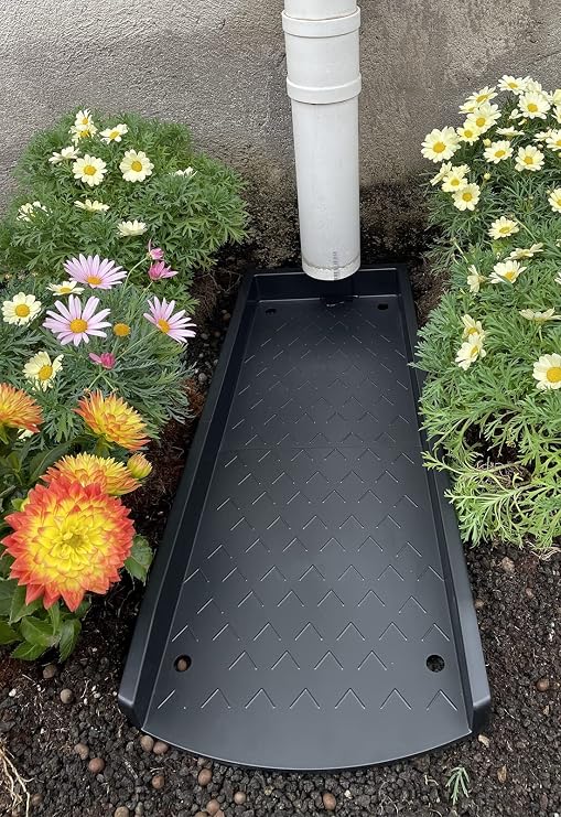 2 Pack Gutter Downspout Extensions, Rain Gutter Downspout Splash Block, Down Spout Extender, Drain Gutter Guard Diverter, Splash Guards Rainwater Drainage 24 (Black 2Pack)