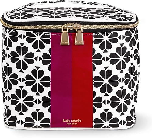 Kate Spade New York Lonchera aislada, enfriador de almuerzo pequeño, bonita bolsa de almuerzo para mujer, bolsa térmica floral con doble cierre de