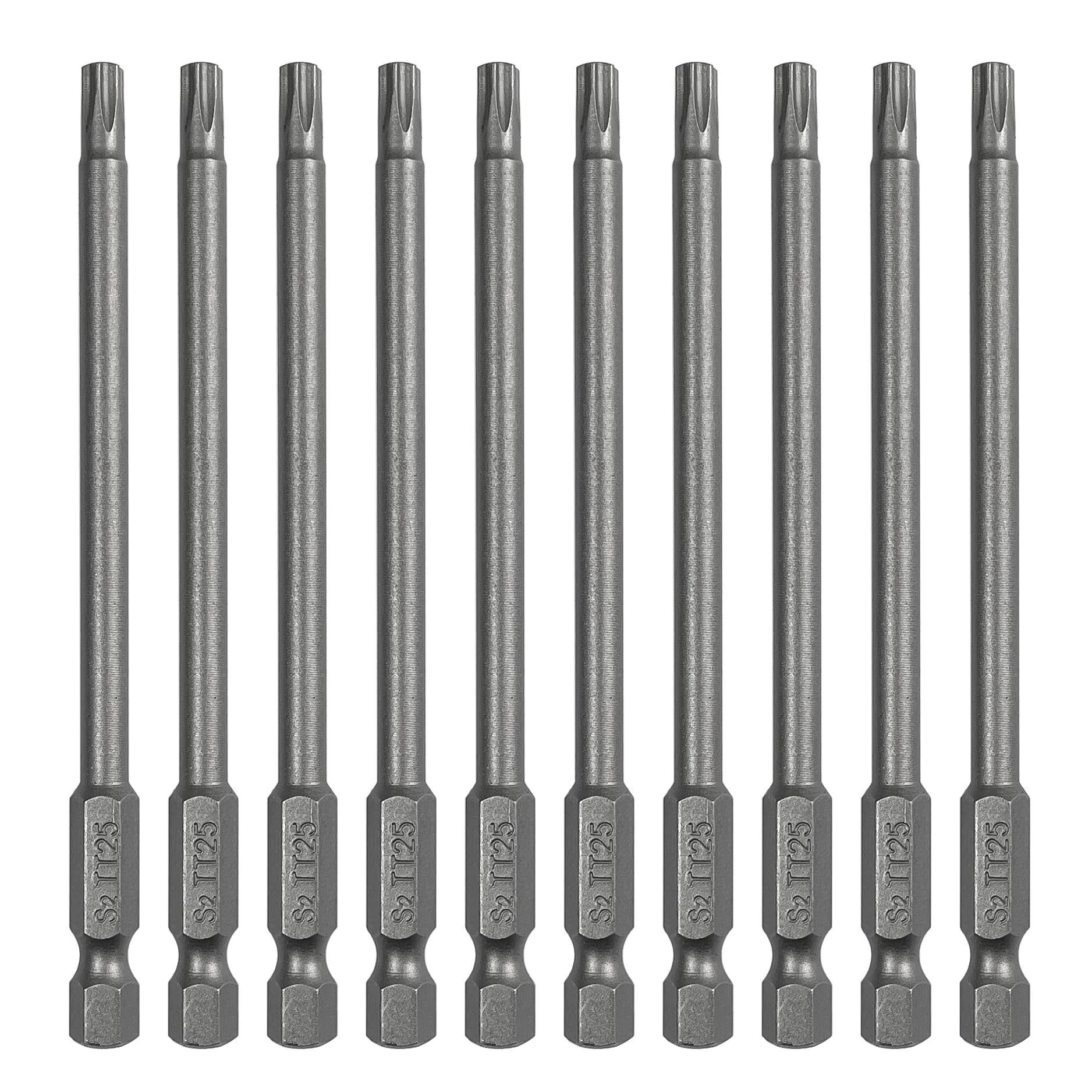 PTSLKHN 10PCS T25 Torx Screwdriver Bit Sets, 4‘’Length Magnetic Security Torx Bits Set (10, T25-4inL)