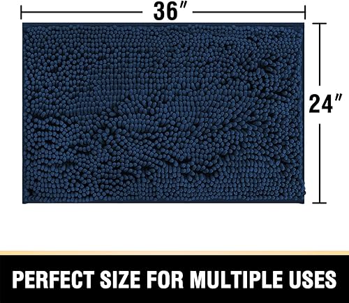 Miniatura 2 de Alfombras de baño Tapetes para baño antideslizante de chenilla de lujo alfombra de baño alfombra extra suave y absorbente Tapetes peludos lavables