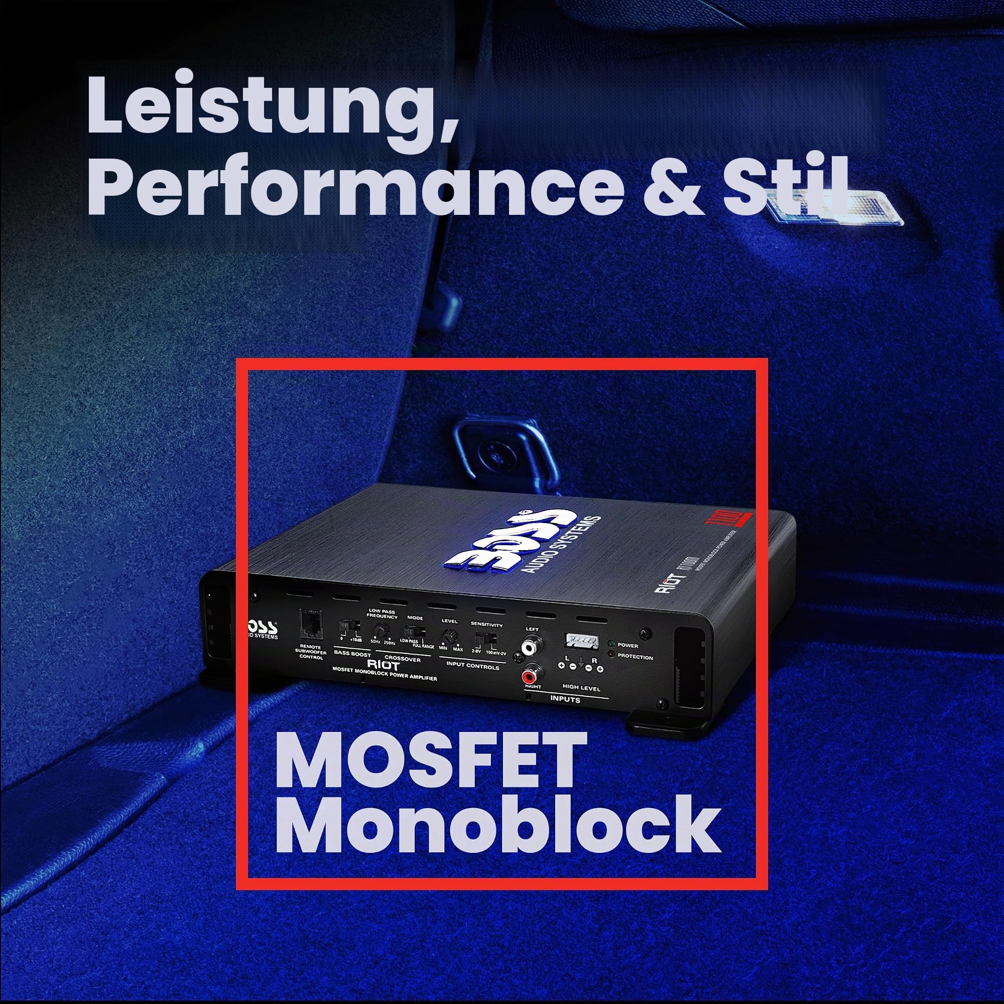 BOSS AUDIO R1100M Riot Serie Monoblock 1100 Watt Klasse A/B Verstärker