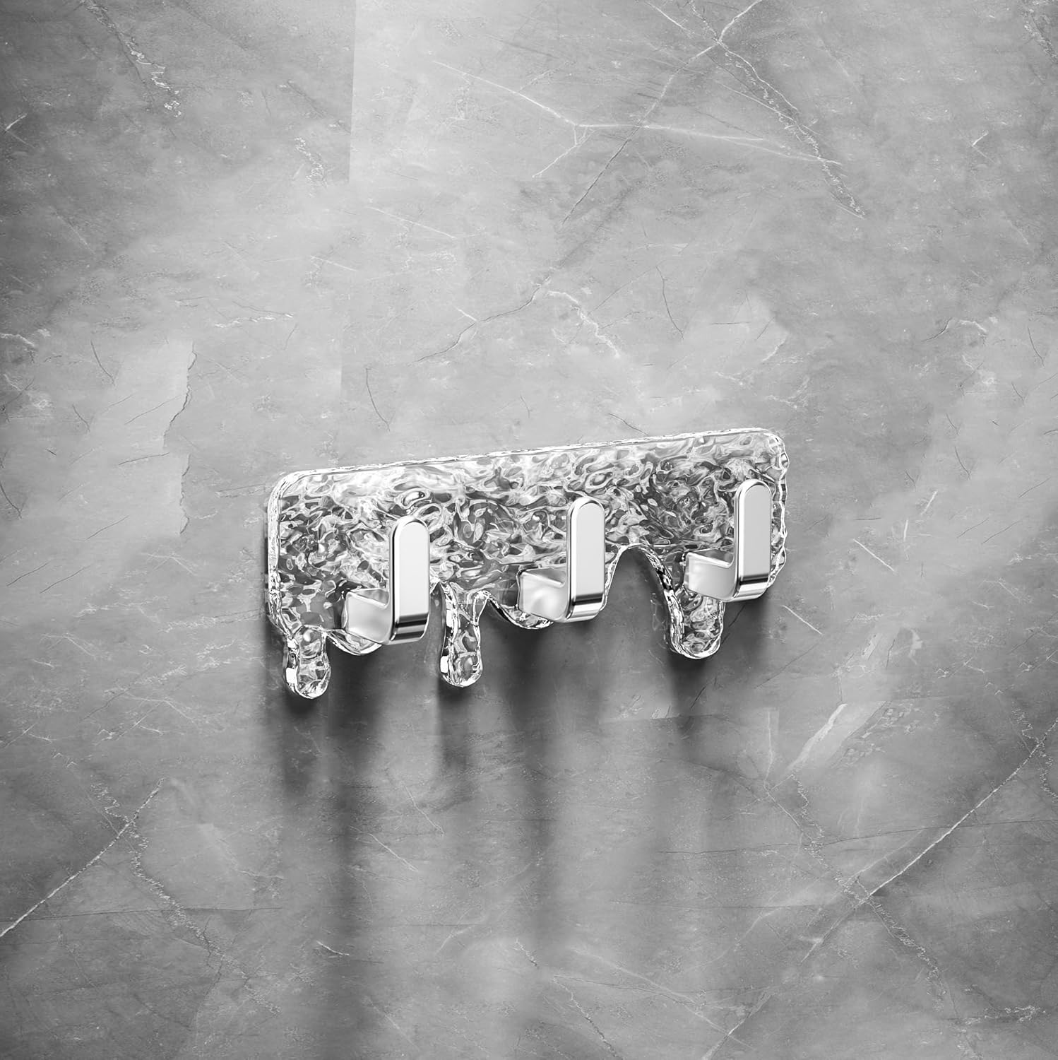 Adhesive Towel Hooks,for Bathrooms Shower no Drill Heavy Duty Wall Hooks,Stick on Towel Rack, Adhesive Hanger for Kitchen,Door,Key,3 Hooks, Silver