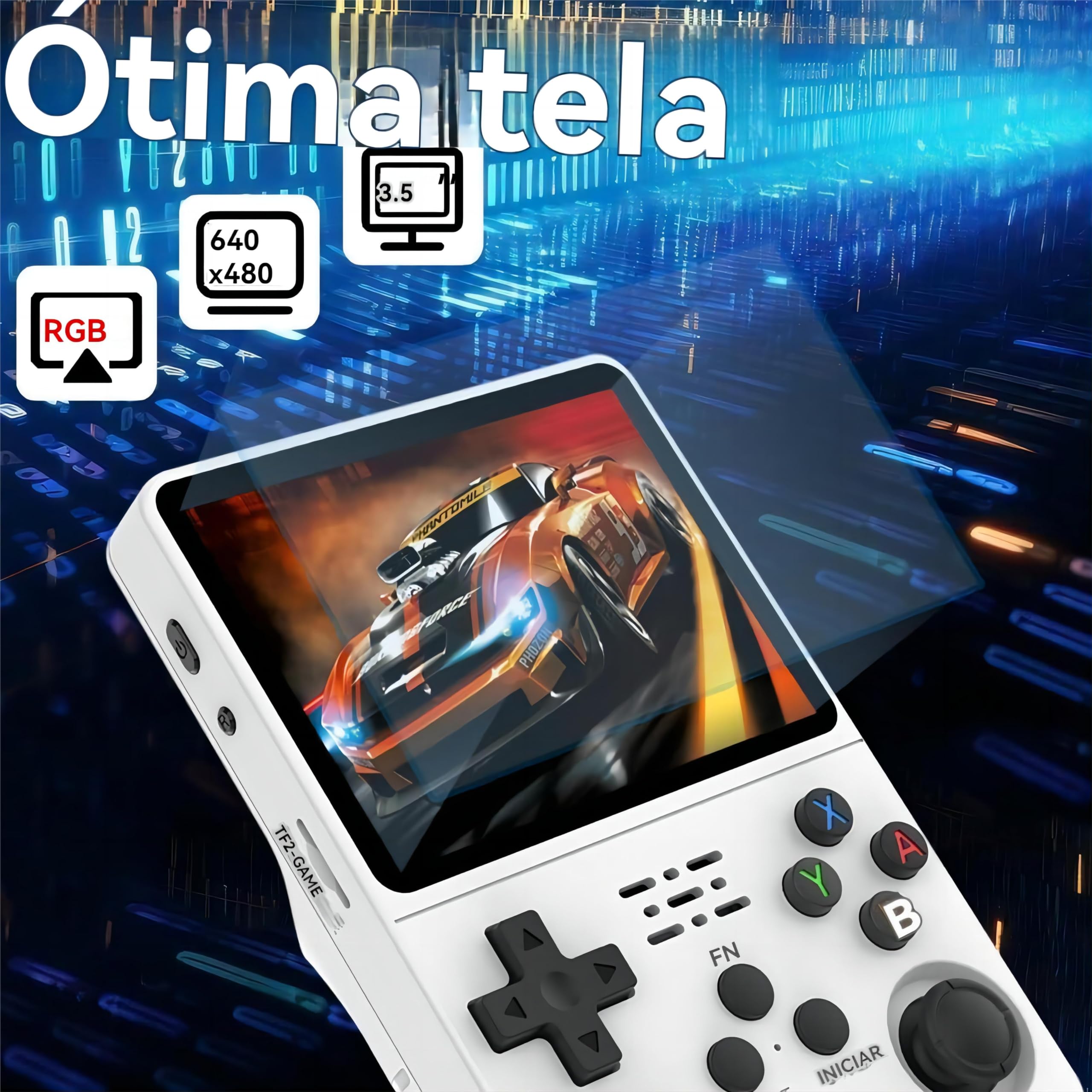 r36s video game portatil console portatil Cartão TF de 128GB