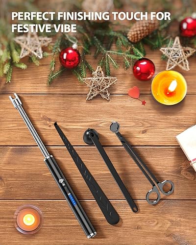 Miniatura 5 de RONXS Encendedor eléctrico recargable de arco USB con pantalla de batería LED, cuello flexible, resistente al viento, encendedores largos de plasma