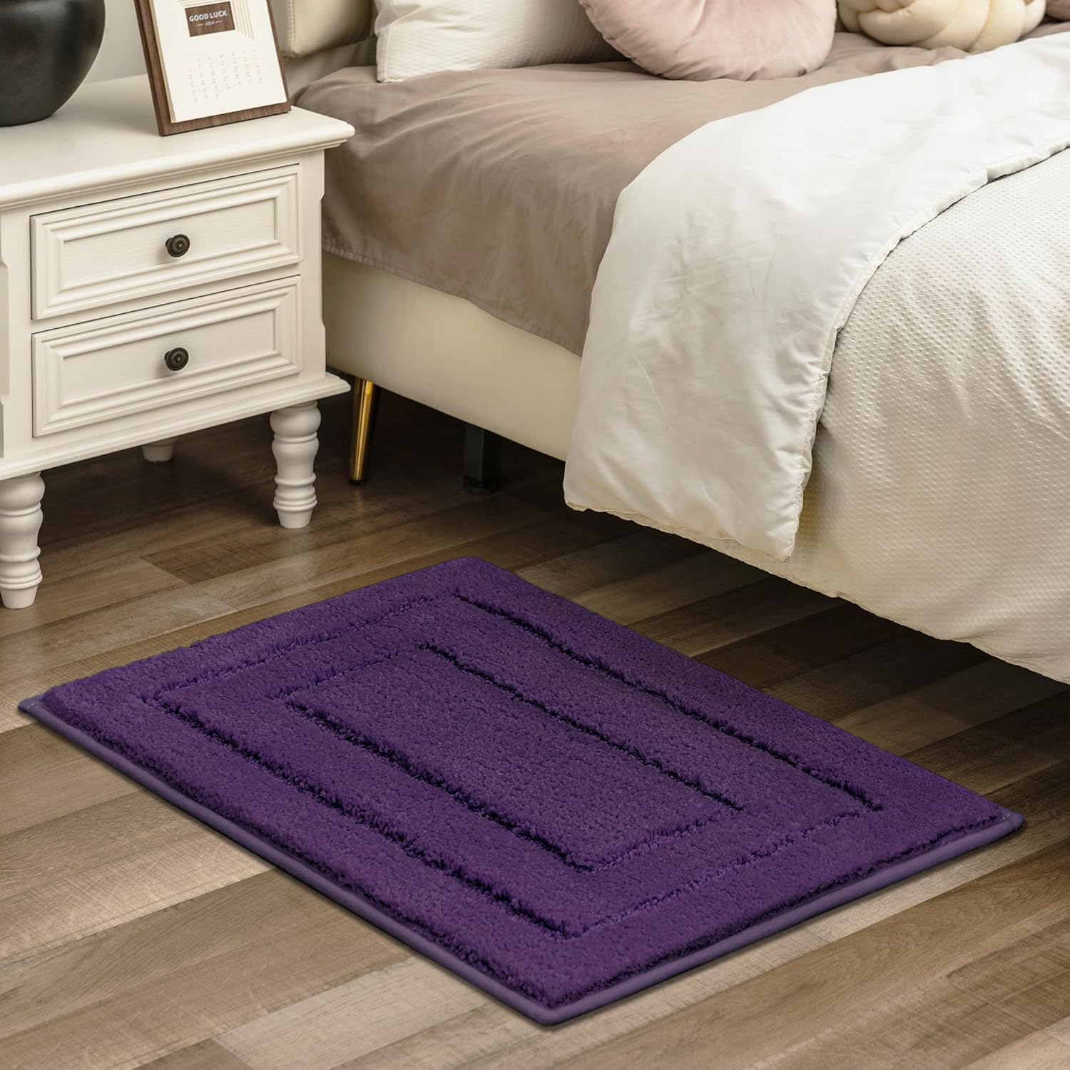 GRANNY SAYS Bathroom Rugs Non Slip Washable, Soft Bath Mats for Bath, 16" x 24", Super Absorbent Bath Mat Small Rug, Shaggy Bathroom Floor Mat, Tub and Shower, Purple - Image 7