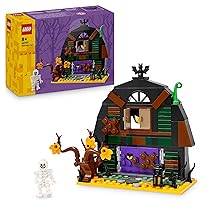 LEGO Granaio di Halloween – Giocattolo da Esposizione con una Minifigure di Scheletro e Accessori Spaventosi tra cui un Pipistrello e Lampade – Regalo Creativo per Bambini e Bambine da 8 Anni – 40721