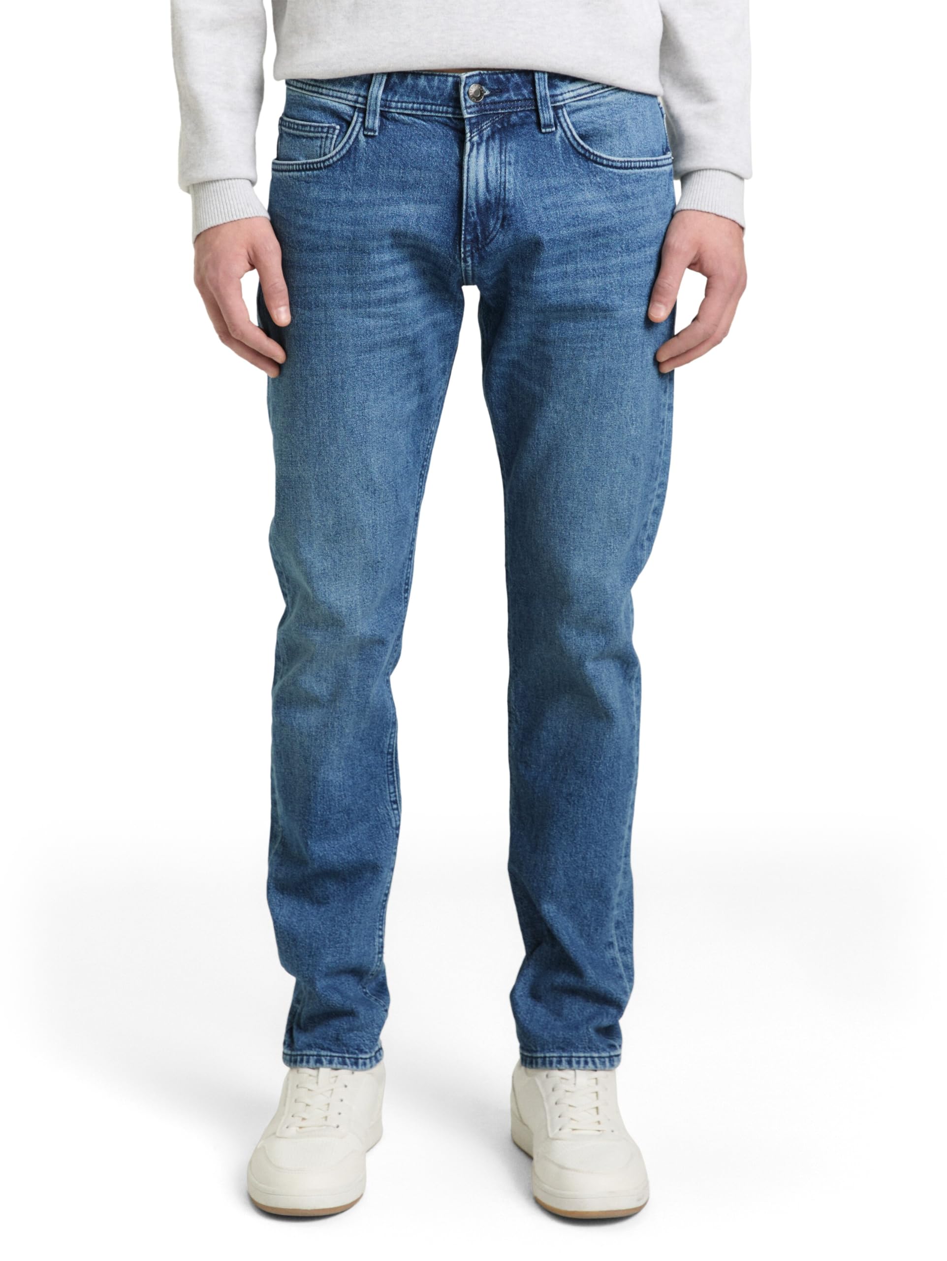 TOM TAILOR Denim Herren Slim Fit Chino Hose mit Gürtel