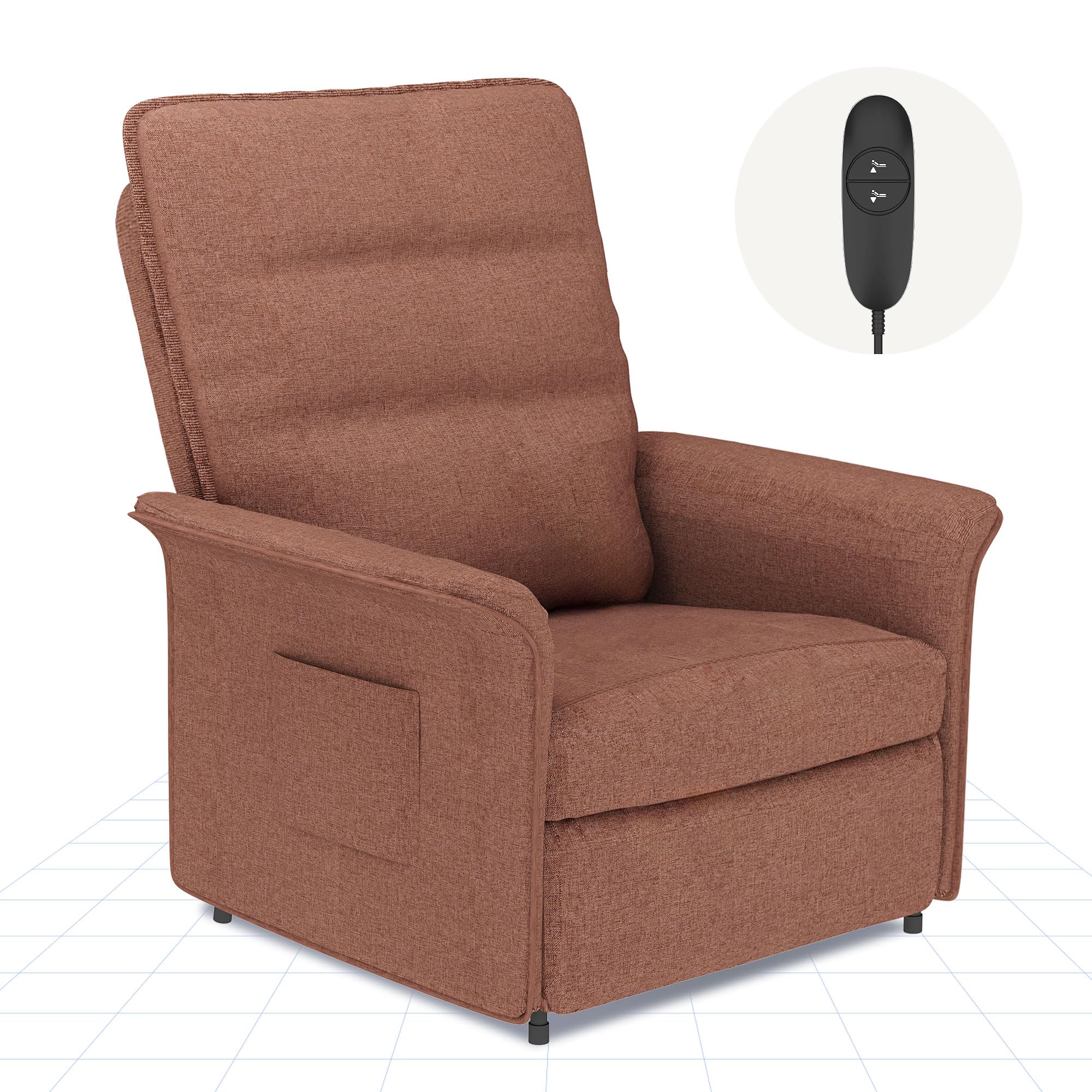 FLEXISPOT Poltrona da Relax Elettrica(82 x 77 x 104 cm) con schienale regolabile, reclinabile da 105 ° a 155°, poltrona reclinabile, divano relax ergonomico poltrona per camera da letto e soggiorno