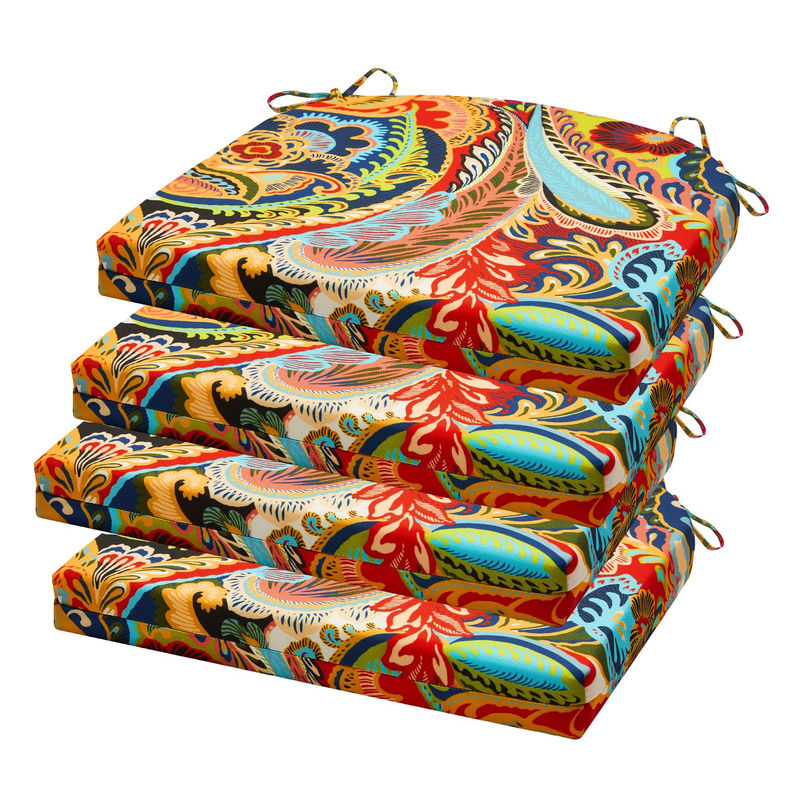 Photo 1 of HOMELYSIAN Outdoor Chair Cushions Set of 4, 17x16x2 Inch, Water Resistant