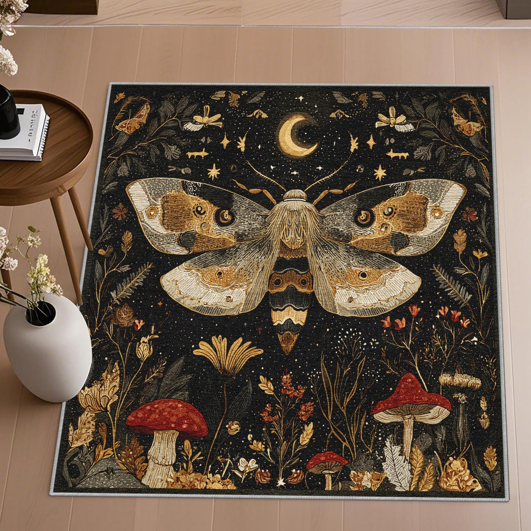Tapis de chambre papillon lune pour une décoration de salon cosy