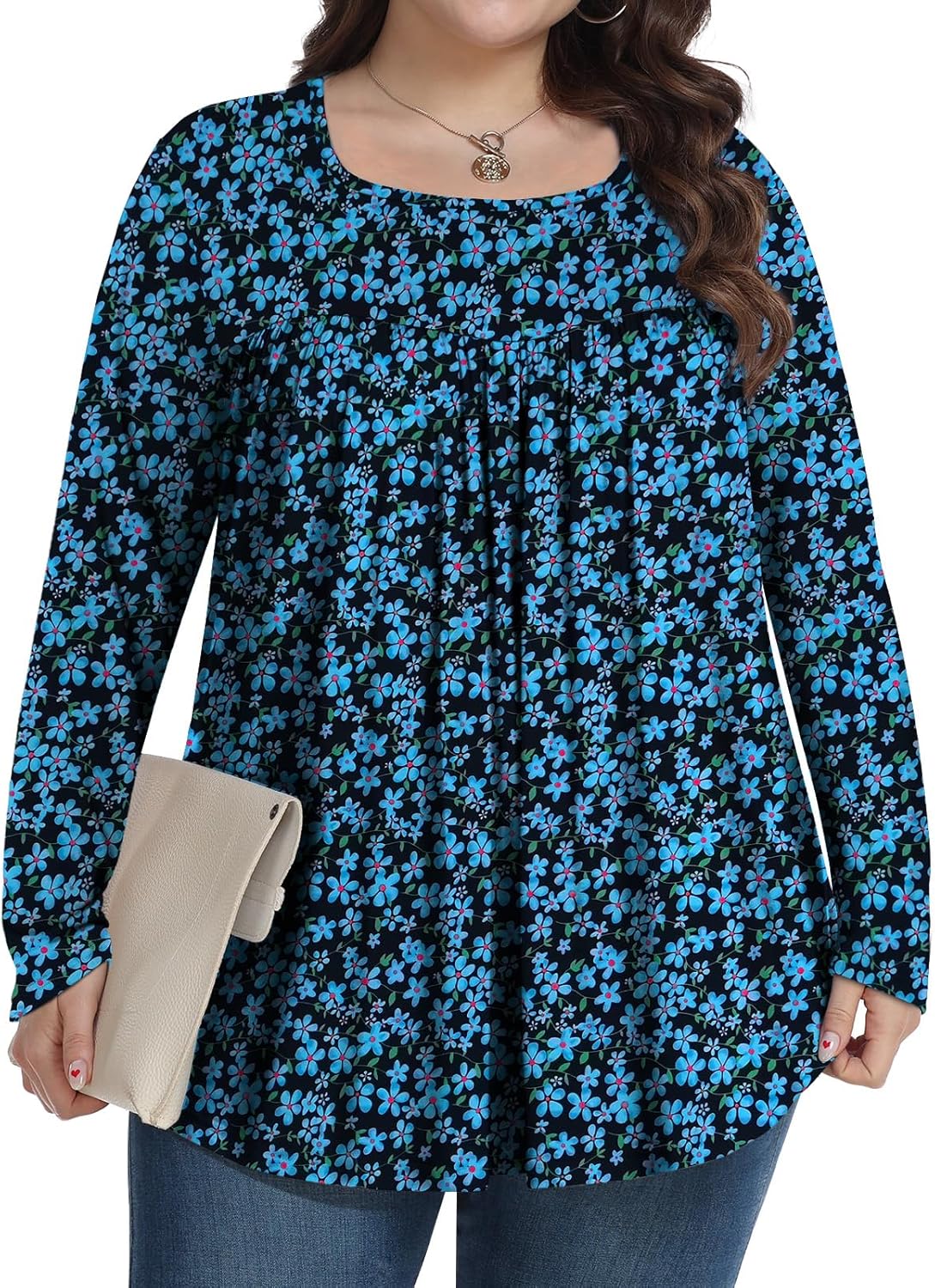 Womens Plus Size Tops Long Sleeve Shirts 2025 Fall Tunic Blouses 1X-5X - Image 2