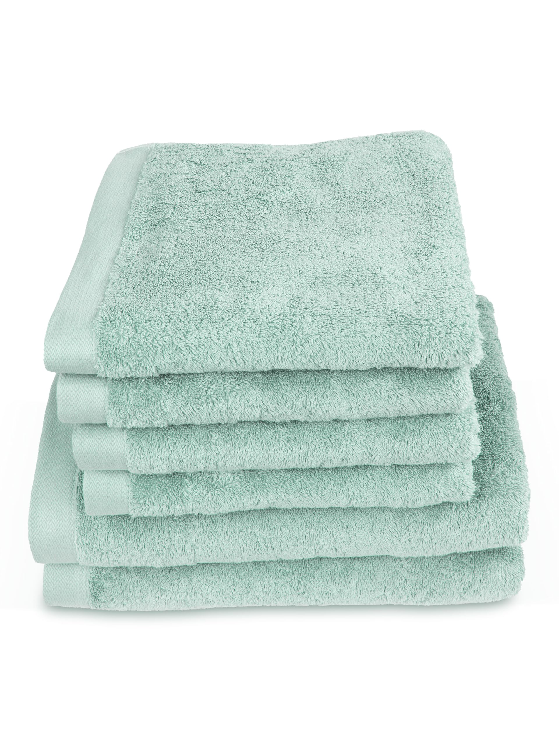 herzbach home Juego de 6 toallas de mano, 2 toallas de ducha, 100% algodón | Extra suave y absorbente, duradero y fácil de limpiar, con colgador, gramaje de 550 g/m², fabricado en porugal