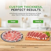 Vista 4 de NutriChef Cortador de carne eléctrico Cortador automático de carne, delicatessen y pan de 200W Selector ajustable para rango de corte de 0-15mm