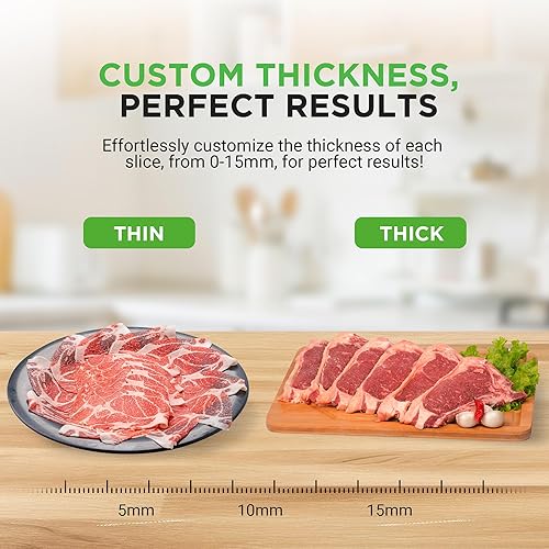 Miniatura 4 de Nutrichef Rebanadora eléctrica de carne  Cortadora automática de carne, delicatessen y pan de 200 W  Esfera ajustable para rango de corte de 0 a