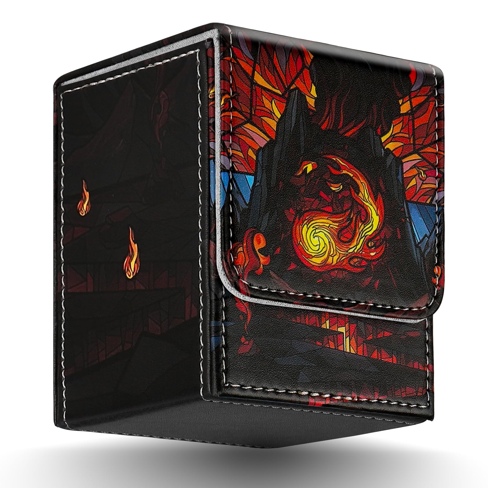 TCGUARD Card Deck Box for MTG Card Storage Box Holds 100 Plus Single Sleeved Cards with Trading Cards Games TCG Yugioh etc.(Scarlet Red)