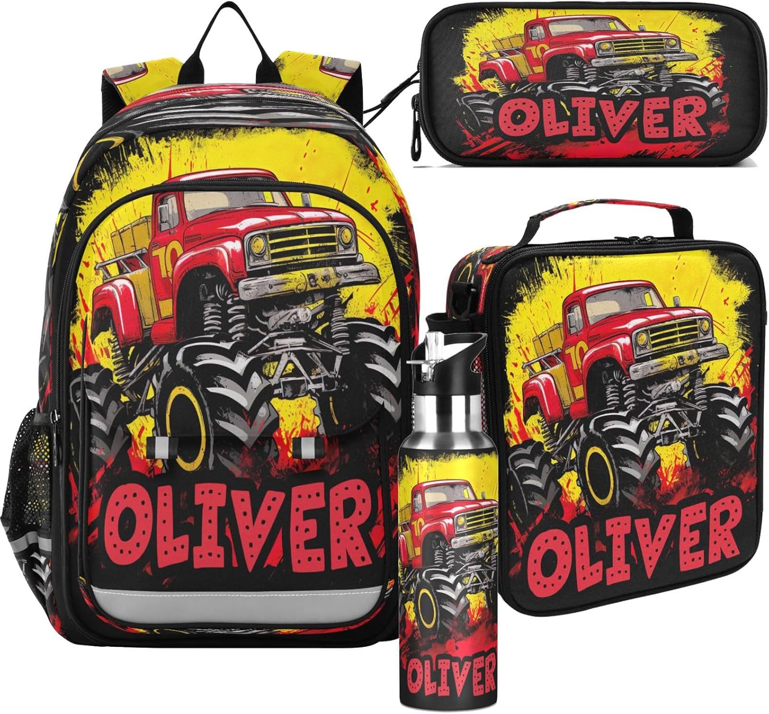 Custom Fox Backpack for Boys School Personalized Carry-On Weekender Bag Middle Bookbag for Travel Students Teens Kids