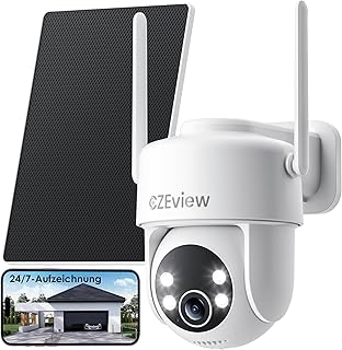CZEview 2nd Gen Surveillance Camera Outdoor Battery Solar Continuous Recording 24/7, Automatic Tracking, 2K, 360° PTZ Came…