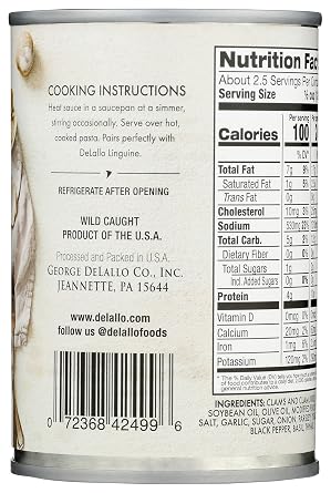 Delallo Clam Sauce White 10.5 Oz