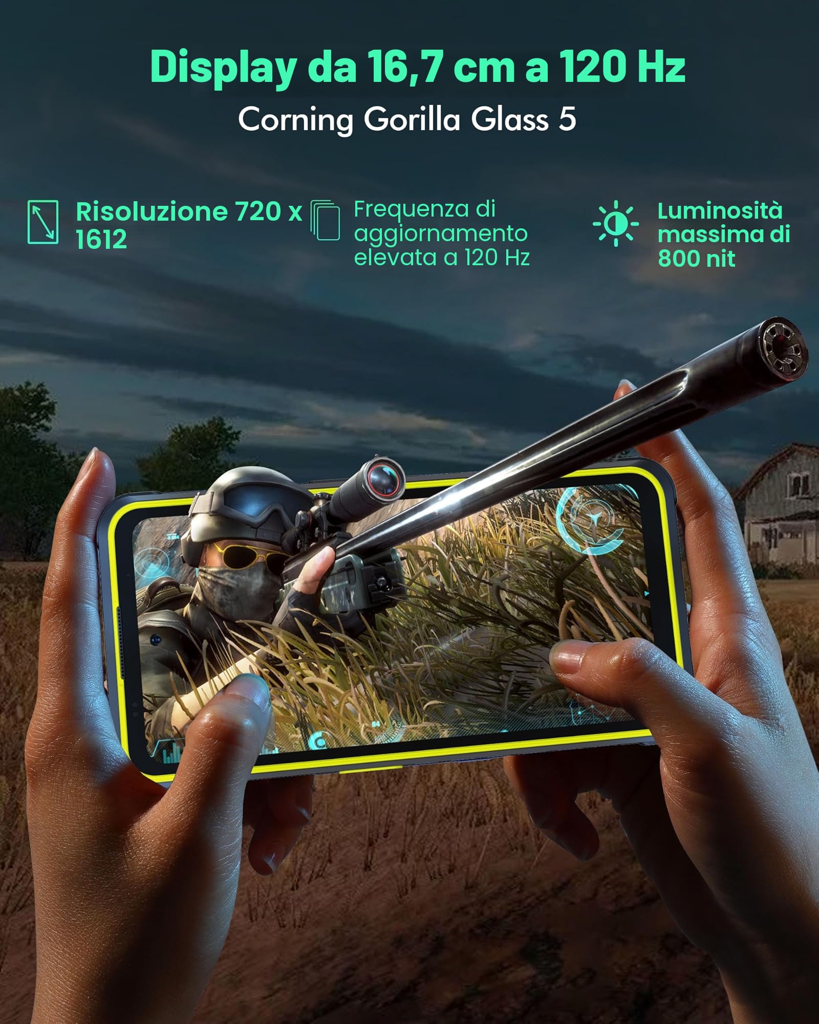 Ulefone Armor X31 Pro 5G Rugged Smartphone 2025, 16GB+256GB/SD-2TB Android 14, 6.56" HD+ 120Hz, 64MP+25MP Telefono Indistruttibile 6050mAh, 3-Slots/Flashlight/Face ID/Fingerprint/GPS/OTG/NFC Nero