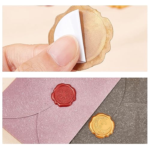 Miniatura 6 de CRASPIRE Calcomanías adhesivas de cera, diseño de flores de cerezo, 25 unidades, sellos de cera autoadhesivos, calcomanías decorativas para sobres,