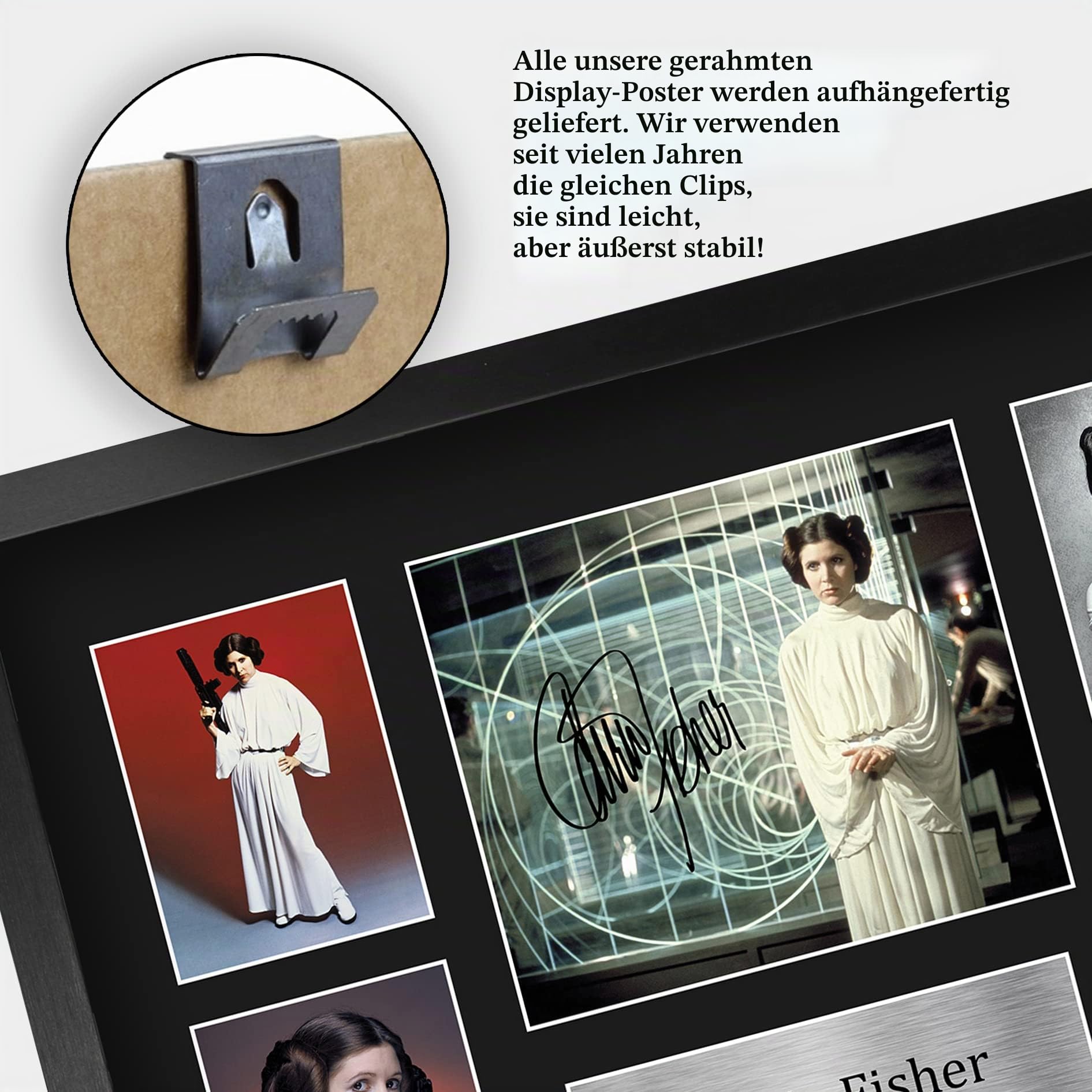 HWC Trading FR A3 Carrie Fisher Star Wars Princess Leia Geschenke Gedruckt, Signiert Autogramm Bild Display Für Film-Erinnerungsstücke-Fans - A3 Eingerahmt