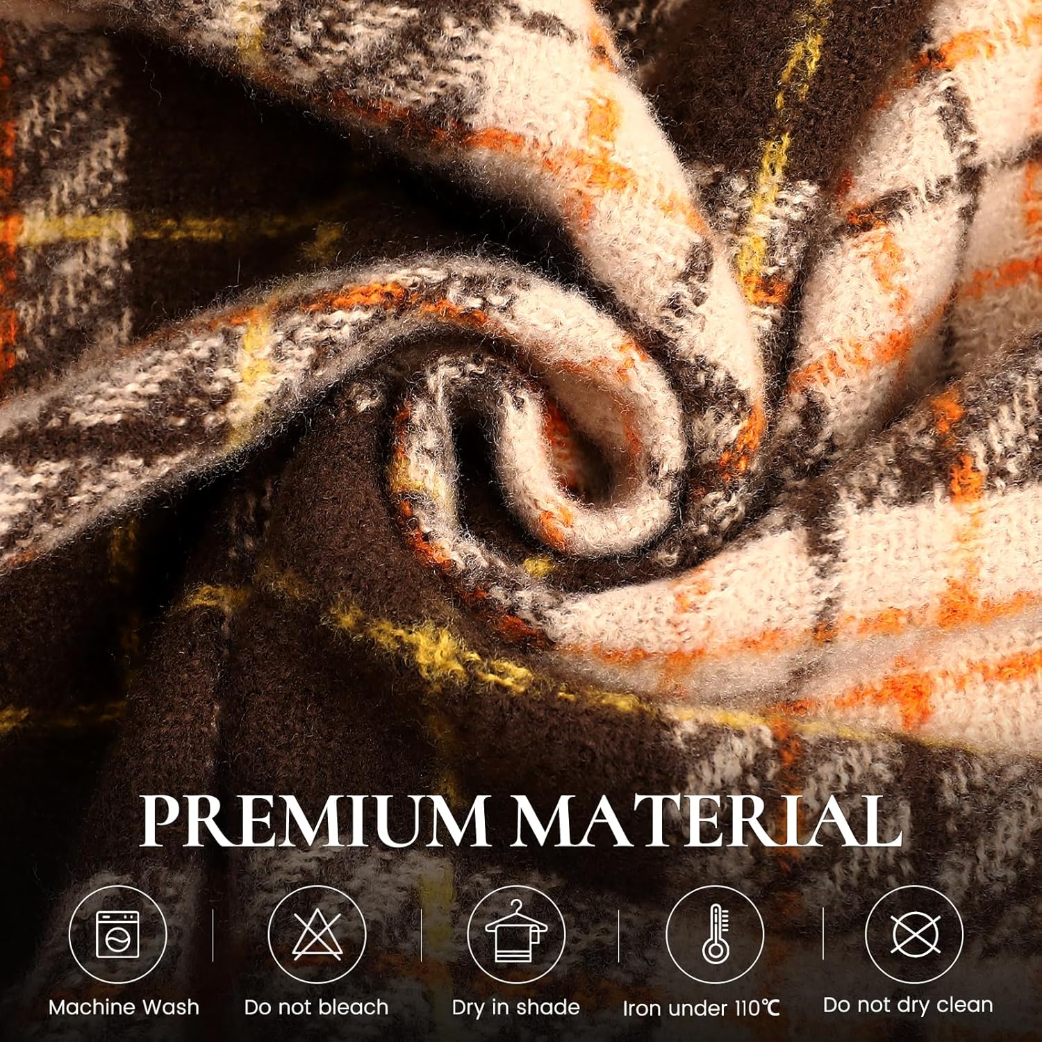 Winter Scarf for Women, Fashion Plaid Blanket Scarves with Fringe, Long Soft Scarf Shawl Wraps - Image 2