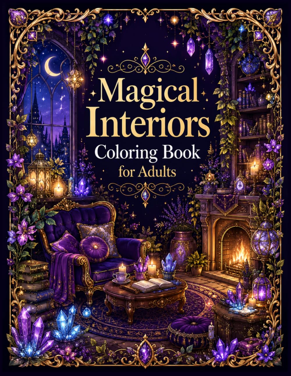 Magical Interiors Coloring Book for Adults: A Cozy Fantasy Journey Through Enchanting Rooms and Magical Spaces
