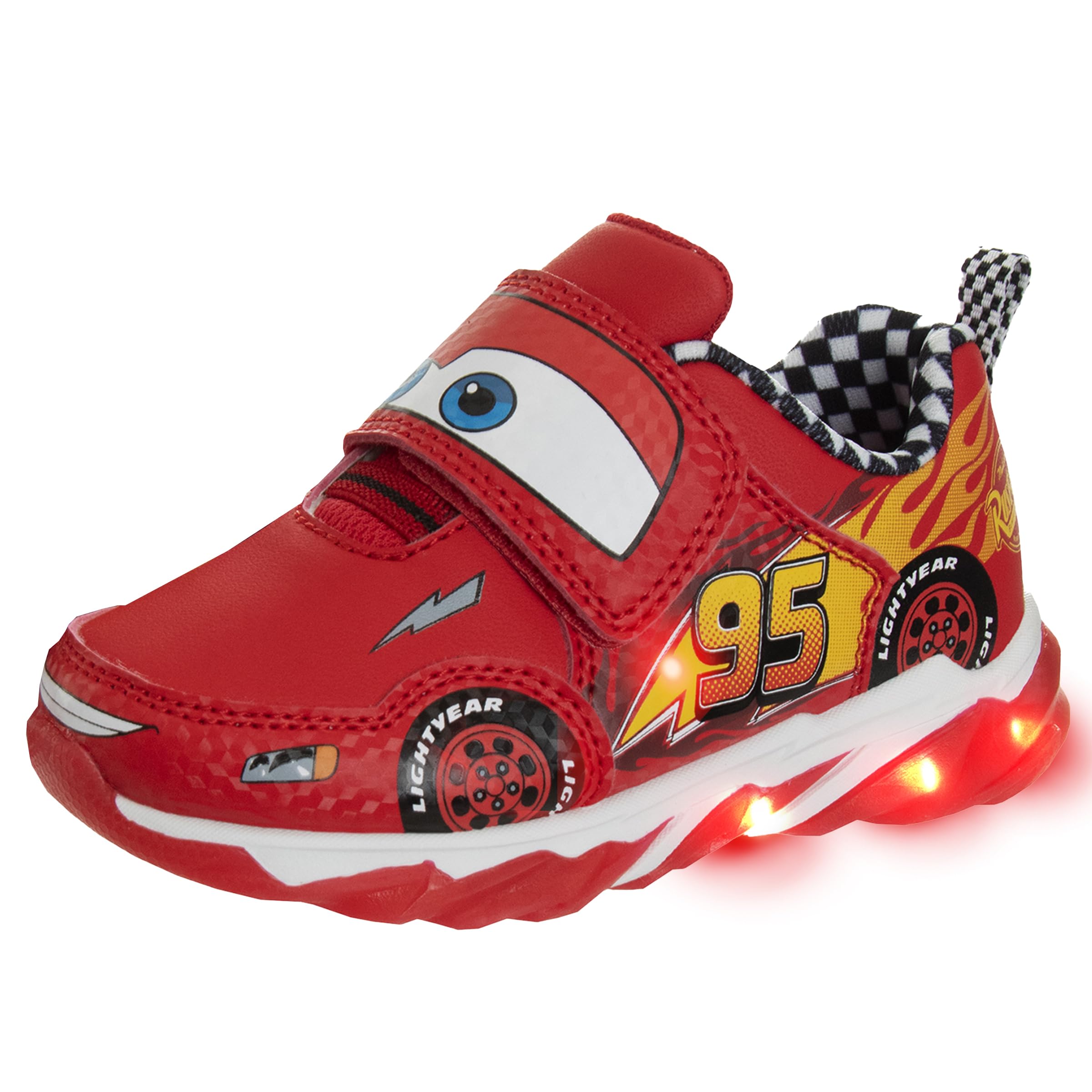 DisneyPixar Cars Boys Black/Red Lighted Sneaker (Toddler/Little Kid)