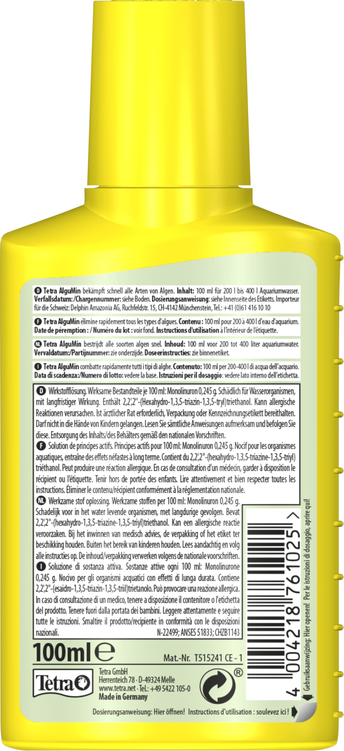 Tetra Algumin Combatte Efficacemente Ogni Tipologia Di Alghe, 100 ml