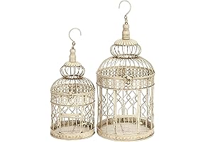 Deco 79 Metal Round Decorative Cage Set
