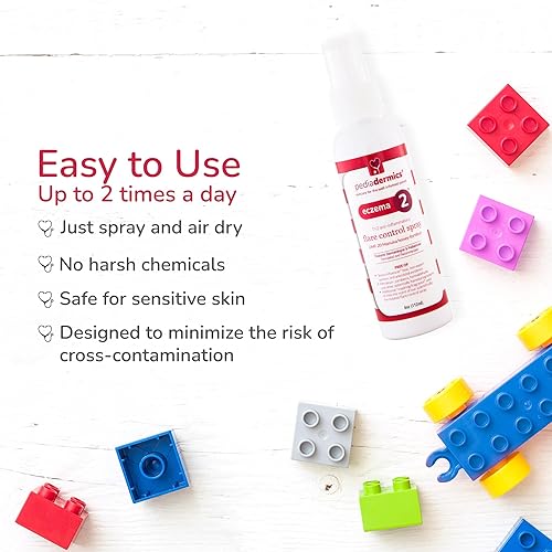 Miniatura 3 de pediadermics Eczema2 Th2 Manuka Flare Control Spray, spray de eccema, tratamiento de eccema para niños para alivio rápido de la picazón, fortificado