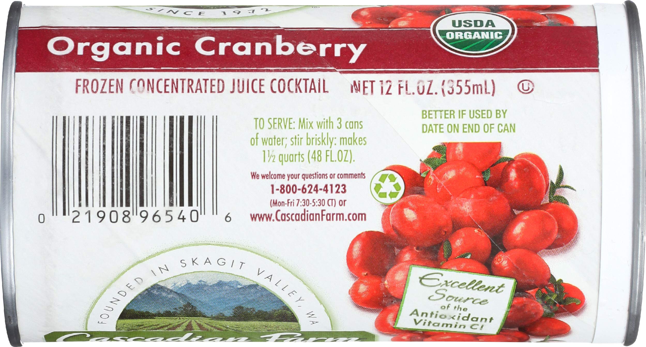 Cascadian Farm Organic Cranberry Juice, 12oz Can Frozen