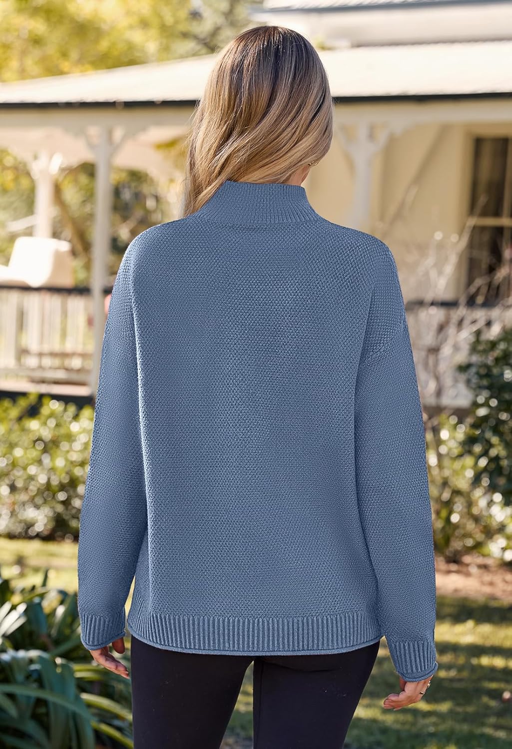 MEROKEETY Women's Turtleneck Long Sleeve Sweater 2025 Fall Cozy Knit Loose Casual Trendy Pullover Tops Winter Clothes