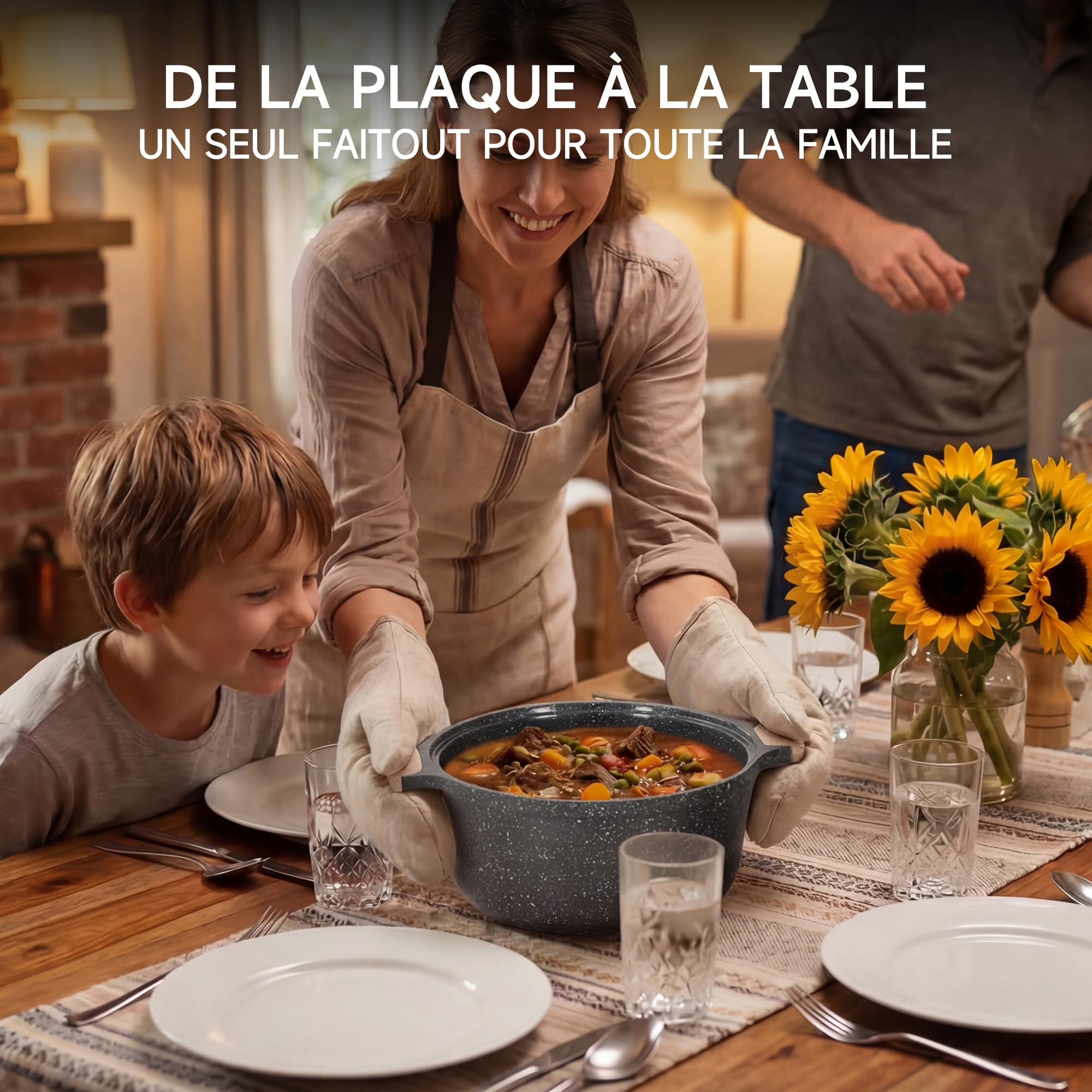 JEETEE Batterie de Cuisine Induction 23 Pièces, Lot Poêle et Casserole | Revêtement Antiadhésif Sain sans PFOA, Tous Feux, Diffusion Homogène de Chaleur, Nettoyage Facile pour Cuisine Maison