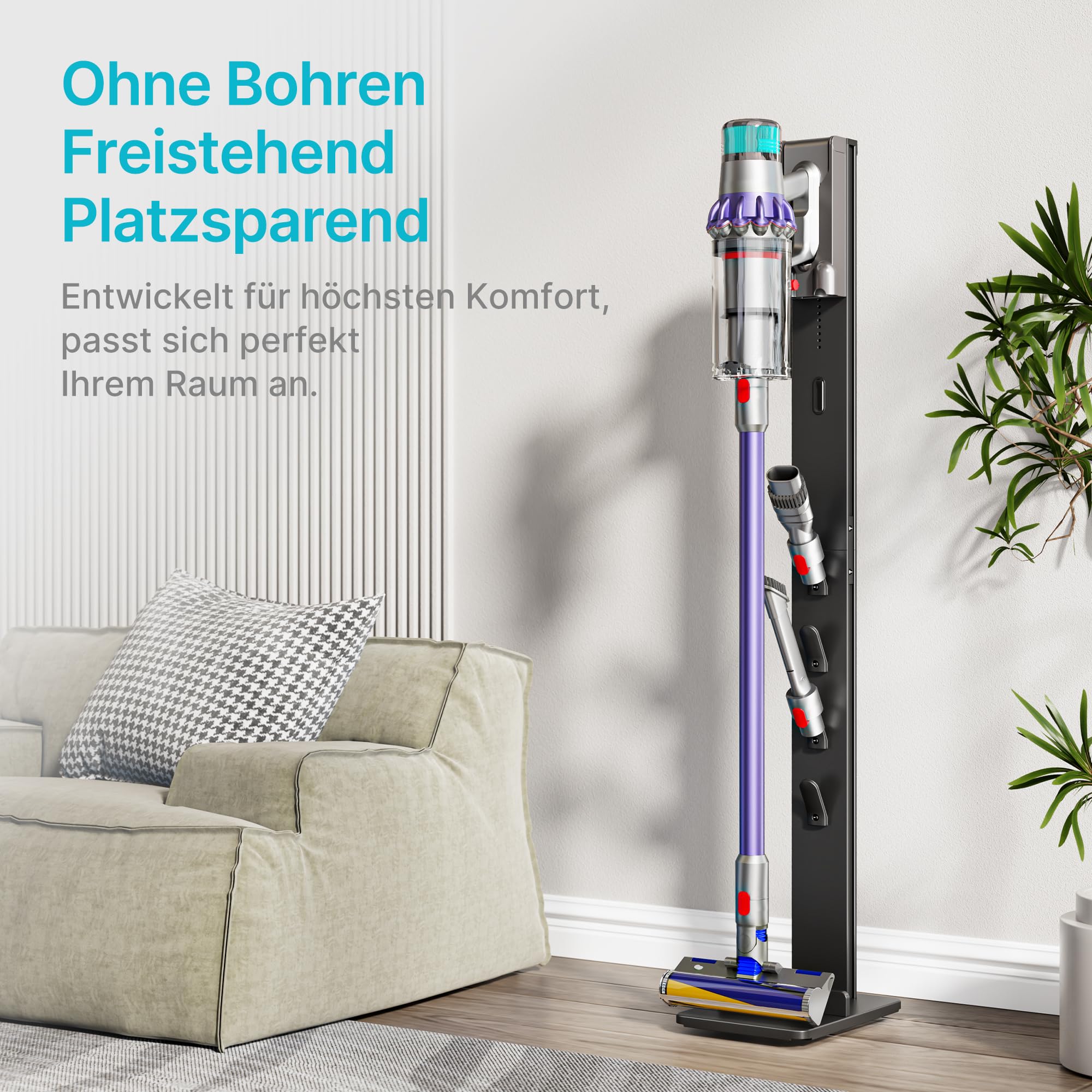 PEGZONE Staubsauger Ständer für Dyson Gen5 V15 V12 V11 V10 V8 V7, Schwarz