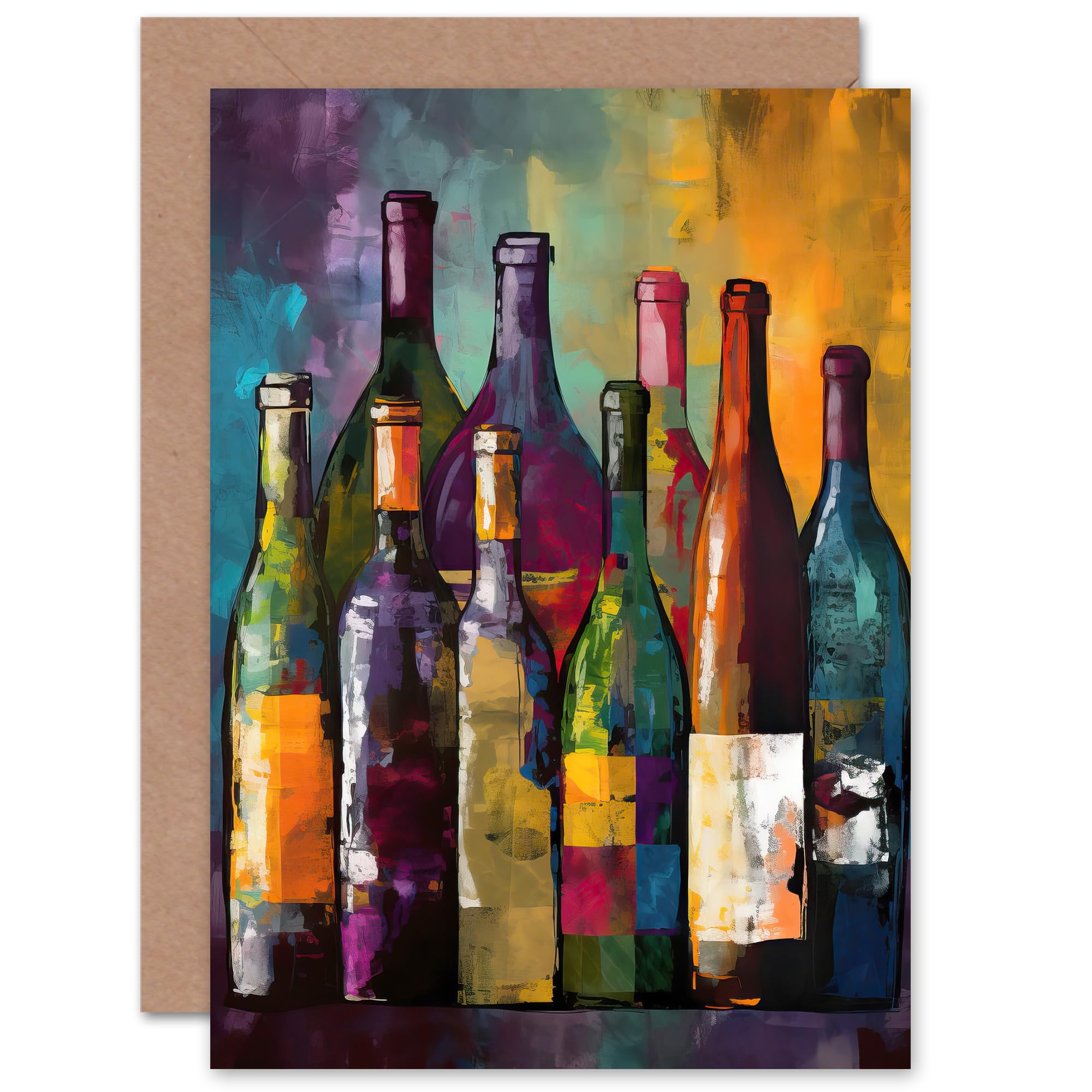 Artery8 Greeting Card - Birthday Card - Wine Bottles & Celebrations
