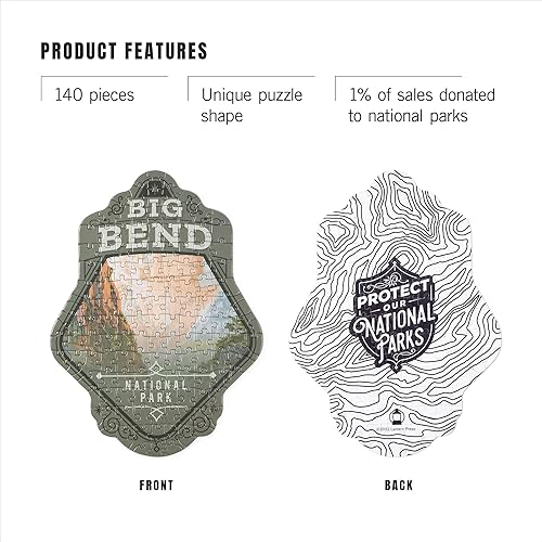 Miniatura 4 de Lantern Press Mini rompecabezas para adultos, protege nuestros parques nacionales (Big Bend)