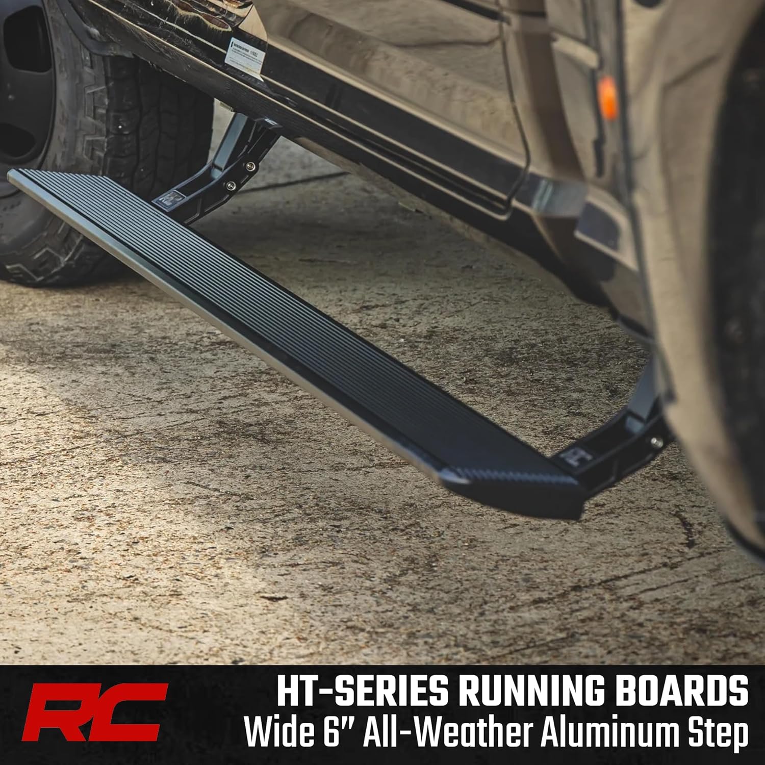 Rough Country HT-Series Power Running Boards for Ram 2500/3500 Crew Cab (2011-2026) – 6" Electric Retractable Steps w/LED
