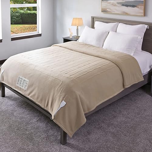 Manta térmica eléctrica tamaño Queen manta de calefacción con doble control 10 ajustes de calor 05-12 horas de apagado automático lavable a máquina